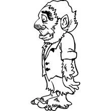 Dibujo de Hombre lobo de pie con traje para colorear