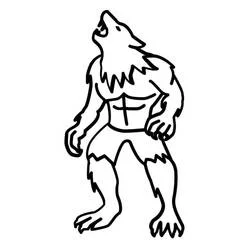Dibujo de Hombre lobo aullando al cielo para colorear