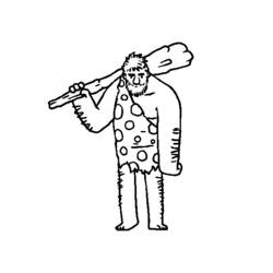 Hombre Prehistórico - Dibujos para colorear gratis