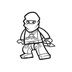 Dibujo de Ninja en posición de combate para colorear