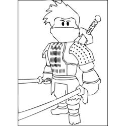 Dibujo de Ninja con dos espadas para colorear