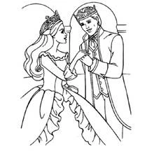 Dibujo de Príncipe sosteniendo la mano de una princesa para colorear Dibujo de Príncipe sosteniendo la mano de una princesa para colorear