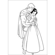 Dibujo de Príncipe abrazando a Blancanieves para colorear Dibujo de Príncipe abrazando a Blancanieves para colorear