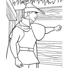 Dibujo de Príncipe Felipe de pie junto a una valla de madera para colorear Dibujo de Príncipe Felipe de pie junto a una valla de madera para colorear