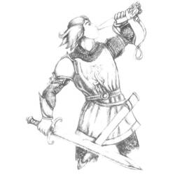 Dibujo de Príncipe Caspian tocando su cuerno para colorear Dibujo de Príncipe Caspian tocando su cuerno para colorear
