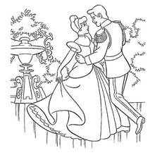 Dibujo de Príncipe bailando con Cenicienta para colorear Dibujo de Príncipe bailando con Cenicienta para colorear