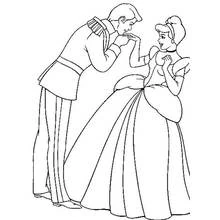 Dibujo de Príncipe besando la mano de Cenicienta para colorear Dibujo de Príncipe besando la mano de Cenicienta para colorear
