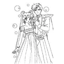 Dibujo de Príncipe Darien con la princesa Serena para colorear Dibujo de Príncipe Darien con la princesa Serena para colorear