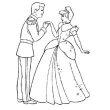 Dibujo de Príncipe bailando con Cenicienta para colorear Dibujo de Príncipe bailando con Cenicienta para colorear