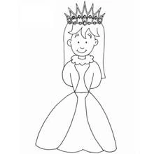 Dibujo de Reina con una corona de joyas para colorear