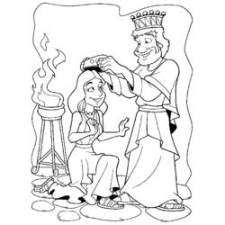 Dibujo de Reina Ester recibiendo su corona del rey para colorear