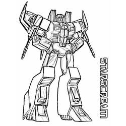 Dibujo de Starscream de pie en modo robot para colorear