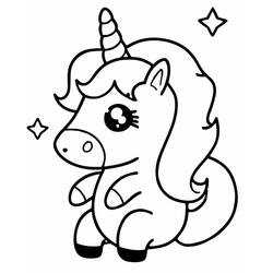 Unicornio Kawaii - Dibujos para colorear gratis
