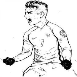 Dibujo de Antoine Griezmann celebrando un gol para colorear