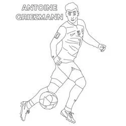 Dibujo de Antoine Griezmann controlando el balón para colorear