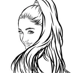 Dibujo de Ariana Grande con coleta alta para colorear Dibujo de Ariana Grande con coleta alta para colorear