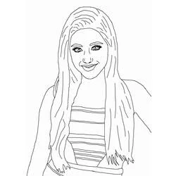 Dibujo de Ariana Grande sonriendo con cabello largo para colorear Dibujo de Ariana Grande sonriendo con cabello largo para colorear