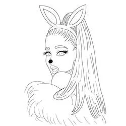 Dibujo de Ariana Grande con orejas de conejo para colorear Dibujo de Ariana Grande con orejas de conejo para colorear