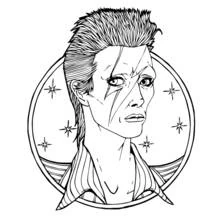 Dibujo de David Bowie con el rayo en el rostro para colorear Dibujo de David Bowie con el rayo en el rostro para colorear
