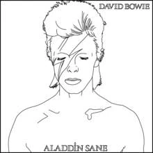 Dibujo de David Bowie con el rayo de Aladdin Sane para colorear Dibujo de David Bowie con el rayo de Aladdin Sane para colorear