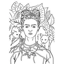 Frida Kahlo - Dibujos para colorear gratis