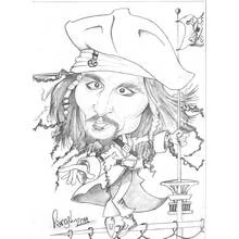 Johnny Depp - Dibujos para colorear gratis