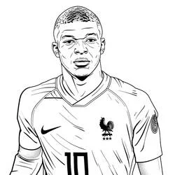 Kylian Mbappe - Dibujos para colorear gratis