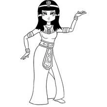 Dibujo de Cleopatra bailarina en una pose elegante para colorear