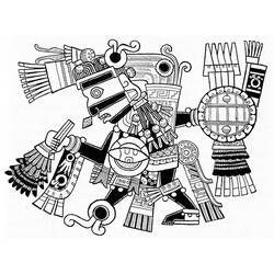Dibujo de Tezcatlipoca del Códice Borgia para colorear