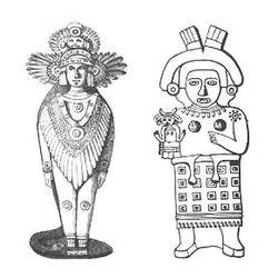 Dibujo de Dioses domésticos aztecas Tepitoton para colorear