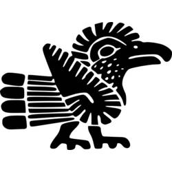 Dibujo de Motivo azteca de ave rapaz para colorear