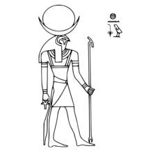 Dibujo de Khonsu el dios de cabeza de halcón para colorear