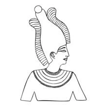 Dibujo de Osiris con la corona Atef para colorear