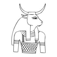 Dibujo de Apis el dios toro sagrado para colorear