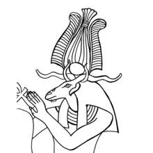 Dibujo de Khnum sosteniendo un símbolo ankh para colorear