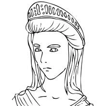 Dibujo de Diosa griega con una corona decorada para colorear Dibujo de Diosa griega con una corona decorada para colorear