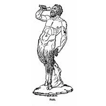 Dibujo de Pan bebiendo de un cuerno para colorear Dibujo de Pan bebiendo de un cuerno para colorear