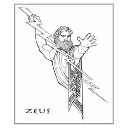 Dibujo de Zeus lanzando su rayo para colorear Dibujo de Zeus lanzando su rayo para colorear