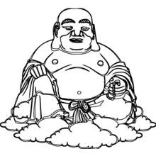 Mitología Hindú: Buda - Dibujos para colorear gratis