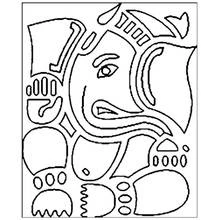 Dibujo de Ganesh rostro estilizado abstracto para colorear