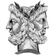 Dibujo de Jano, el dios romano de dos caras para colorear Dibujo de Jano, el dios romano de dos caras para colorear