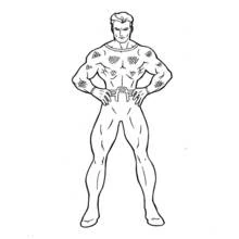 Dibujo de Aquaman en pose heroica para colorear
