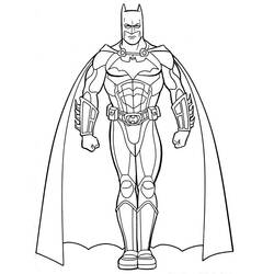 Dibujo de Batman de pie en pose heroica para colorear Dibujo de Batman de pie en pose heroica para colorear
