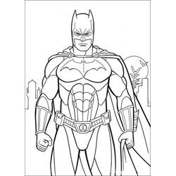 Dibujo de Batman de pie frente al horizonte de la ciudad para colorear Dibujo de Batman de pie frente al horizonte de la ciudad para colorear