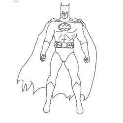 Dibujo de Batman de pie en pose heroica para colorear Dibujo de Batman de pie en pose heroica para colorear