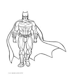 Dibujo de Batman de pie con su traje blindado para colorear Dibujo de Batman de pie con su traje blindado para colorear