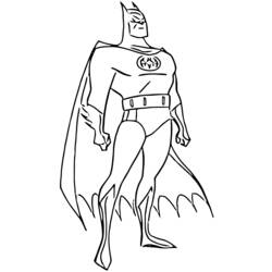 Dibujo de Batman de pie con su capa y capucha para colorear Dibujo de Batman de pie con su capa y capucha para colorear