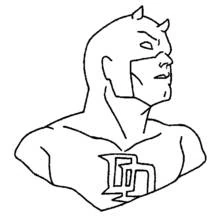 Dibujo de Daredevil busto con máscara de cuernos para colorear