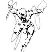 Dibujo de Daredevil saltando en acción para colorear