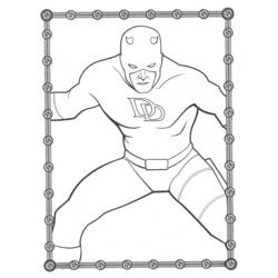 Dibujo de Daredevil en posición de combate para colorear